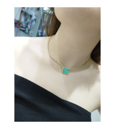 Paraiba Taşlı Su Yolu Choker Kolye